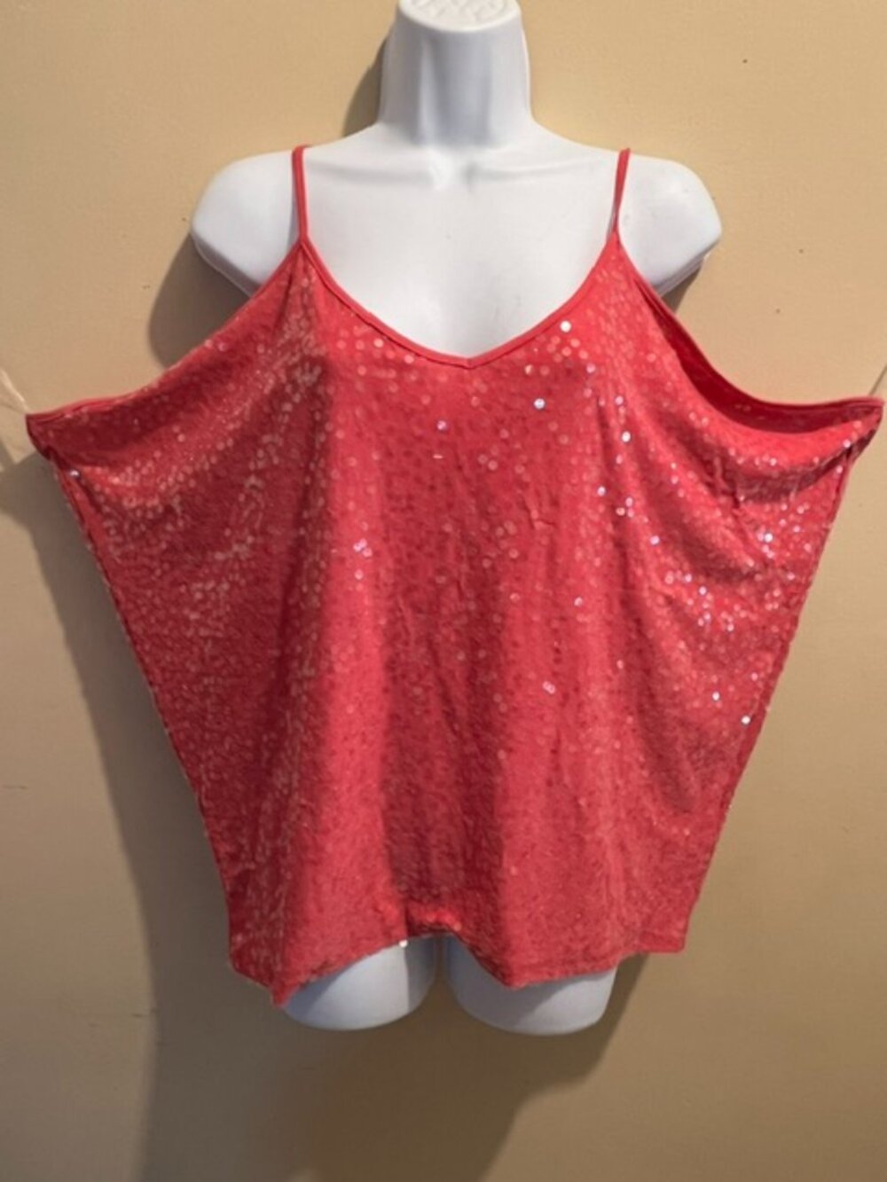 INC, pink, sequins, open shoulder